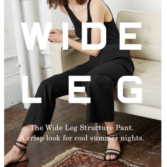 Everlane Wide Leg Structure Pant Black 4 Crop - Picture 2 of 6